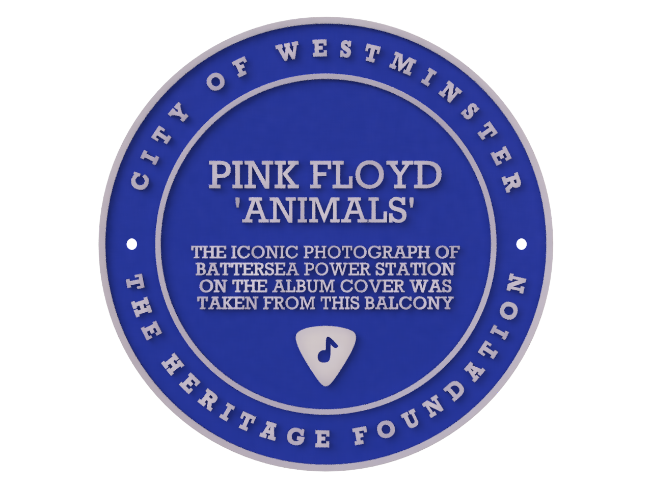 Blue English 3D Plaque - The Floyd Layout