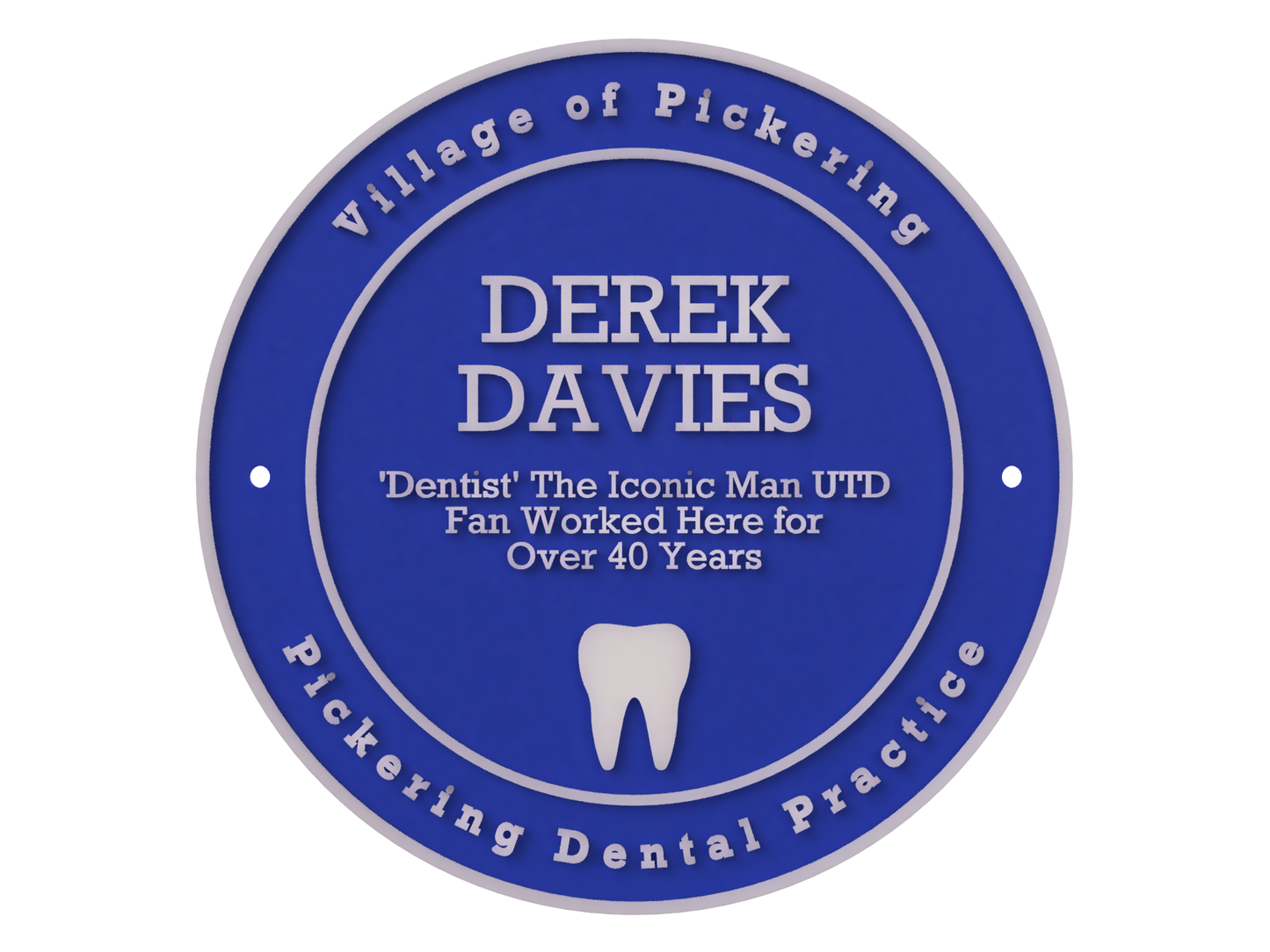 Blue English 3D Plaque - The Floyd Layout