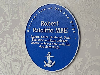 Custom National Heritage Blue Plaque Replica - The Landman