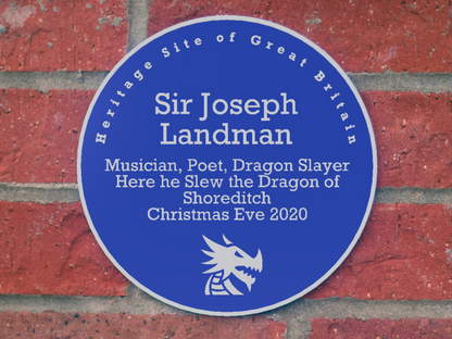 Custom National Heritage Blue Plaque Replica - The Landman