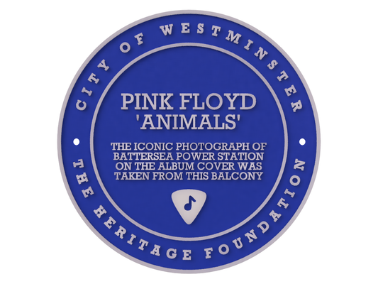 Blue English 3D Plaque - The Floyd Layout