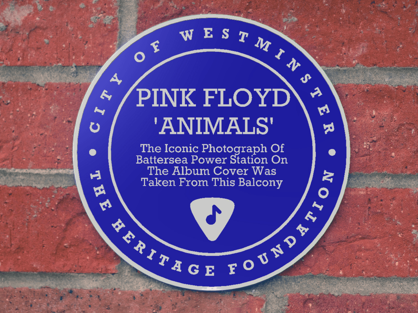 Blue English 3D Plaque - The Floyd Layout - The Hogarth Workshop