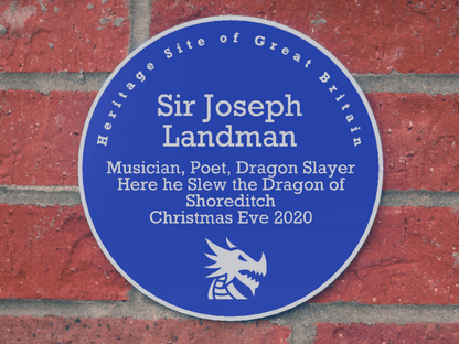 Custom National Heritage Blue Plaque Replica - The Landman - The Hogarth Workshop